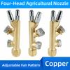 Copper Atomizing Sprayer Nozzle 4 Nozzles 4 Nozzles Spray Agriculture Spray Nozzle  Agriculture