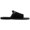 Emporio Armani Leather Flat Open-Toe Slide Sandals Men Footwear Black X4P139XR340K001