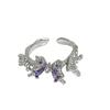 New Niche Zircon Butterfly Ring Opening Adjustable Oil Drip Jewelry Light Luxury Personalized Fashion High-End Accessories
