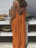 Women's Spaghetti Strap Backless Long Dress
