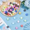 1set 60pcs Opaque Acrylic Beads Cube with Chequer Mixed color 13x13x13mm Hole: 3.5mm