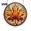 Home Decoration Gift Acrylic Puzzle Pendant, Round Stained Glass Style Hanging Ornament, 7.48 Mindful Weekend Activity Inch Window for DIY Sun Catcher