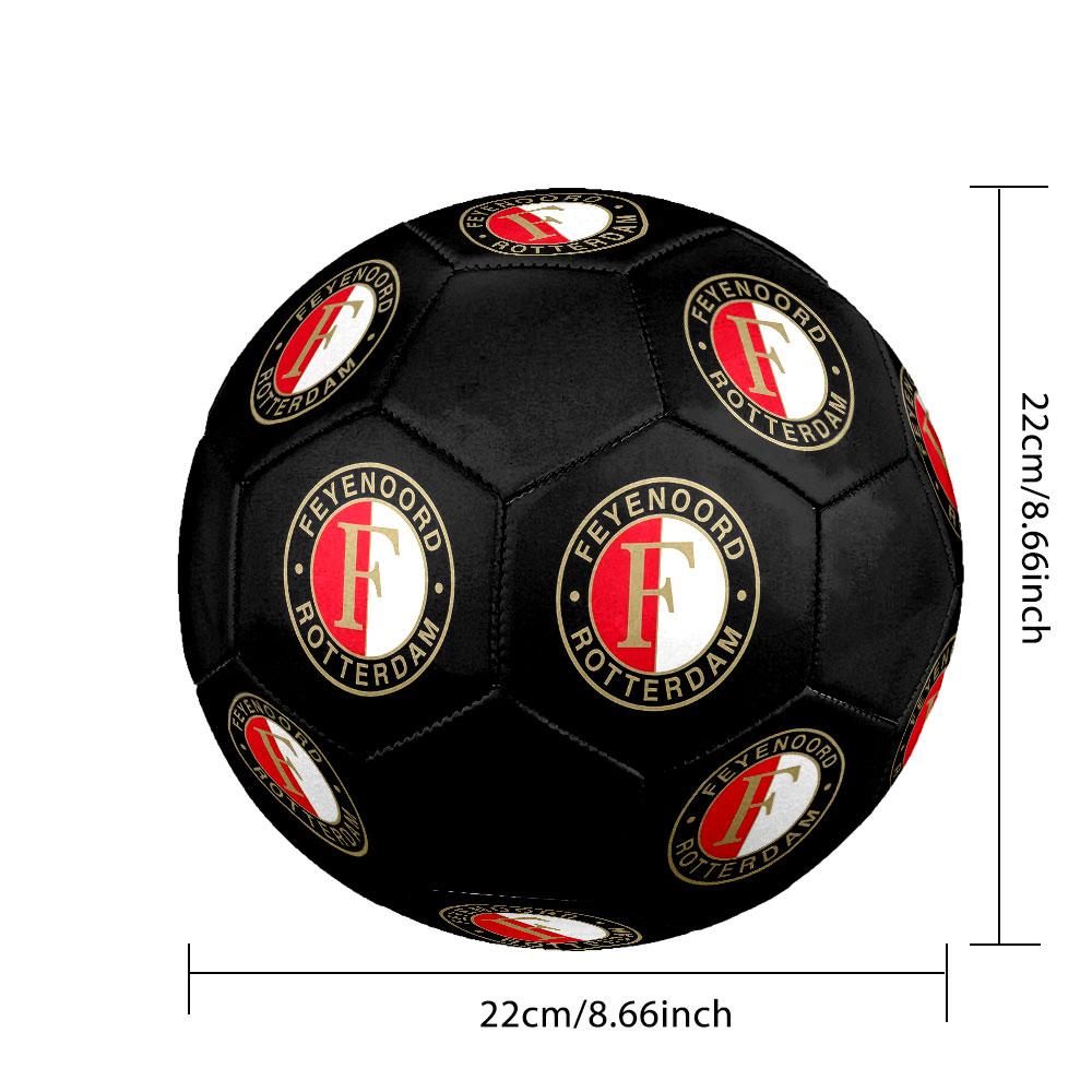 Feyenoord Rotterdam Size 5 Soccer Ball, Machine-Stitched PVC, Durable & High Bounce, All Ages Fit, Fan Merchandise, Matches & Outdoor Use.