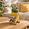 DYS Rocking Chair Plant Pot, Cute Smiling Face Planter, Resin Flowerpot with Drainage Hole for Succulents Indoor Plants