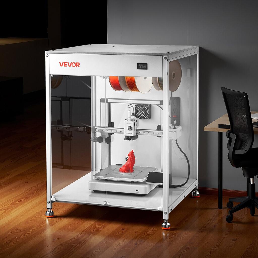 3D-Drucker-Gehäuse mit Belüftung, Staubdicht Wasserdicht Transparentes Acryl 3D-Drucker-Zelt, Konstante Temperatur Schutzhülle mit LED,