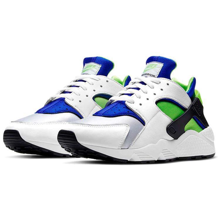 Nike Air Huarache Scream Green 2021 Unisex Sneakers White Royal-Blue Black DD1068-100