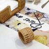 Rattan Woven Napkin Ring Handmade Rustic Napkin Ring Reusable Napkin Holder Table Decor for Wedding Party Everyday Use