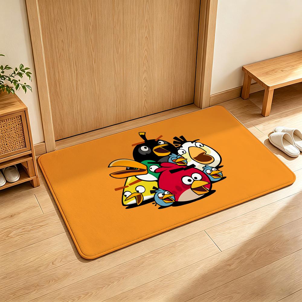 Game A-angry B-Birds Floor Mat Soft Flannel Floor Mat Suitable for Entryways, Living Rooms, Bedrooms, and Bathrooms