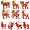 Acrylic Holiday Decor Goat Christmas Car Hanging Ornament, 2D Pendant with Tree Ornaments String, Cute Animal for Rearview Mirror, Party Gift