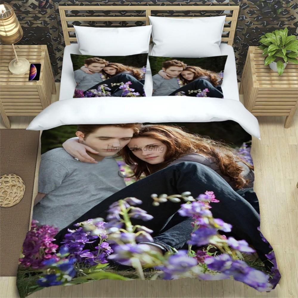 Twilight Series Duvet Cover Set And Pillowcases Vampire Movies Single King Full Fashion Bedding Set For Adults Duvet Cover
