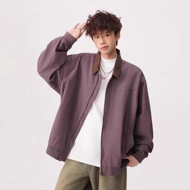 QOTRIOCK Men's Japanese Retro Embroidered Lapel Jacket