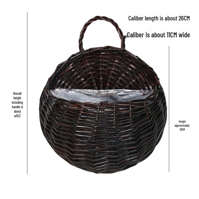 Handmade Willow Woven Wall Hanging Flower Basket Pot