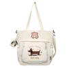 Sweet Beauty Large Canvas Bag Style Japanese Female CampusUses Make Up Bag Cartoon Bag Korean Version of Fresh Female Shoulder Bag Fit
