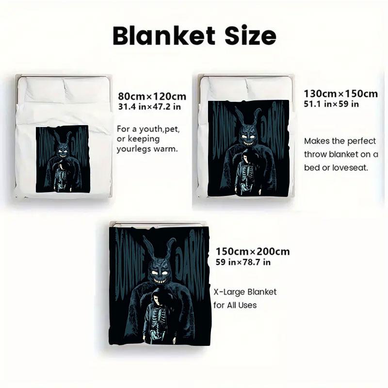 1Pc donniedarko Print Flannel Blanket, High quality Comfortable for All Seasons, Home Decor, Warmth and Comfort, Perfect for Christmas Gifts