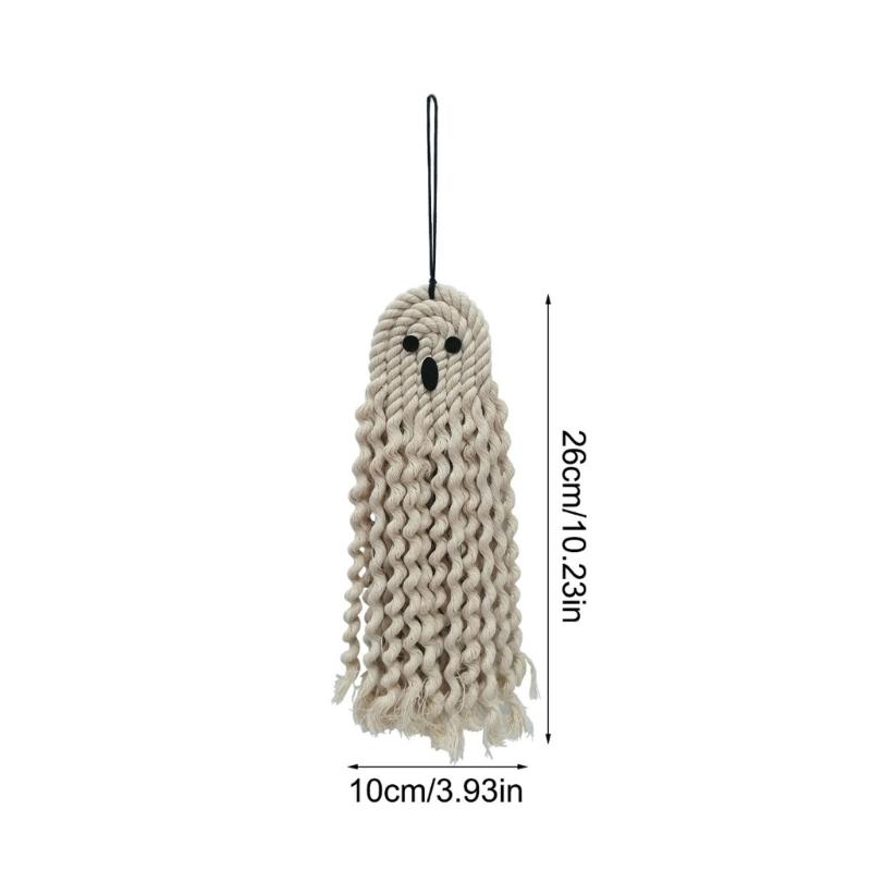 Handmade Tassel Ghost Linen Rope Decoration for Halloween Wall and Door Decorations Gift