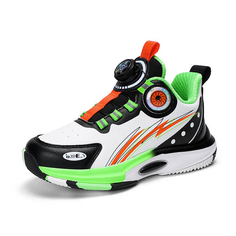 2024 Herbst Wasserdichte Leder Kinder Basketballschuhe mit Drehverschluss