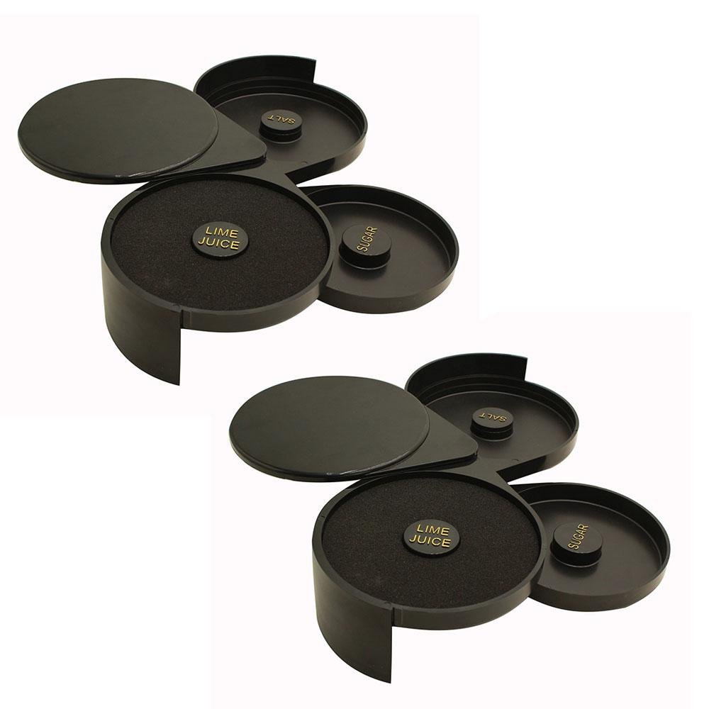 3-layer ABS Rotating Cocktail Seasoning Box, Bar Wine Accessories, Mixed Salt and Sugar Box, Bar Bartender Mixer Toolbox