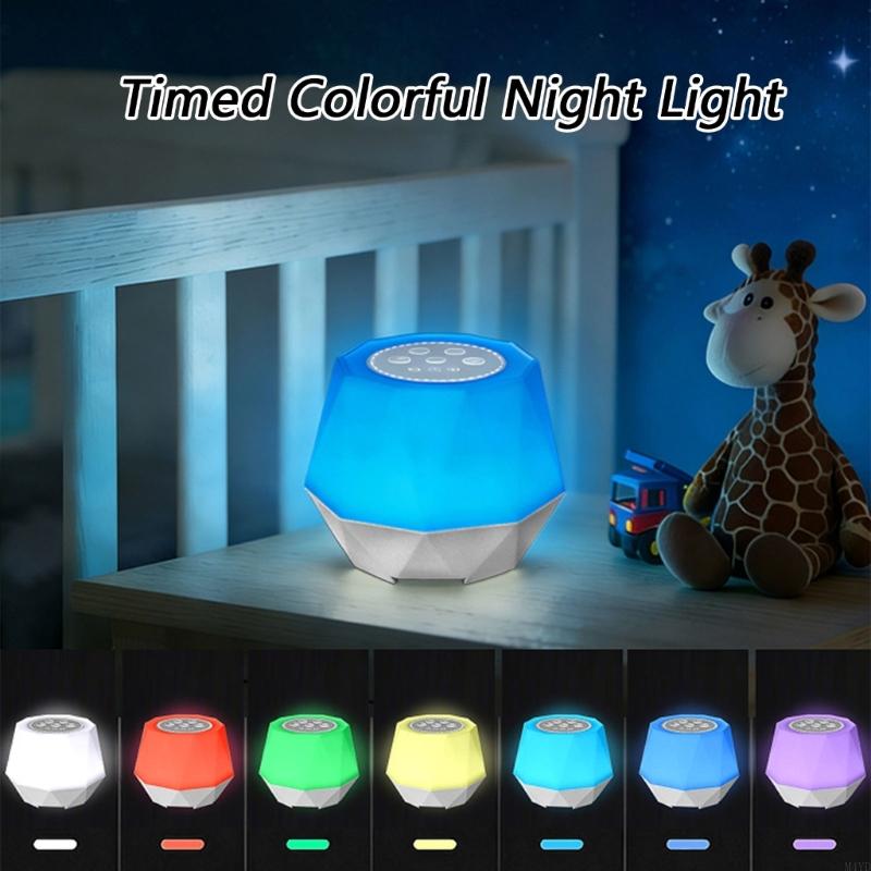 Portable Multicolor Night Light With Timer And Wireless Speaker For Bedroom Nursery Decoration M4YD