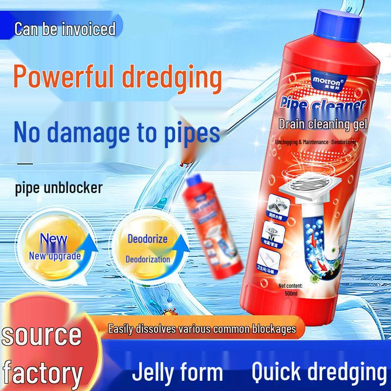 Powerful Drain Unblocker: Eliminates Odor & Clears Kitchen, Bathroom, Toilet, Sewer Blockages