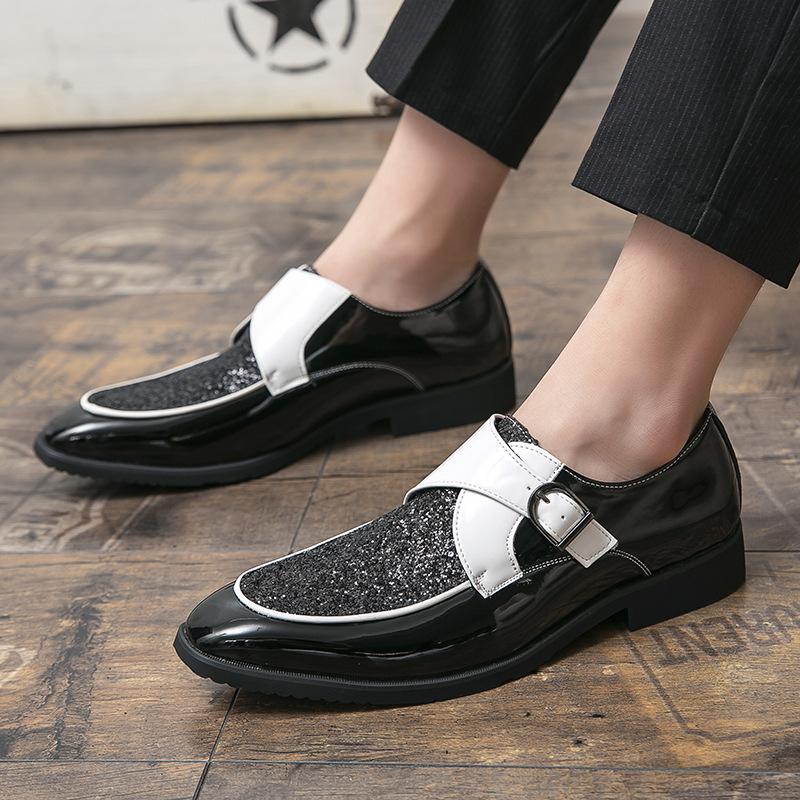 New large-size men's shoes spring and summer British tide with foot sequins business dress leather shoes foreign trade