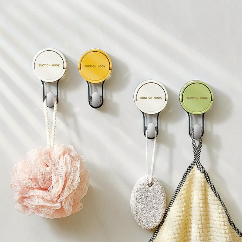 Suction Cup Hooks Vacuum Adhesive No Drill Wall Hanger for Bathroom Kitchen Towel Holder Waterproof Removable Strong Grip
