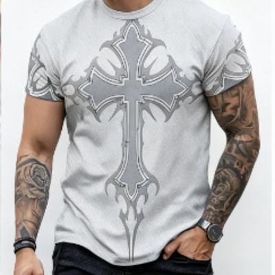 Men's Fashion 3D Printed Men's T-Shirt Round Neck Short Sleeve Trendy Street Wear