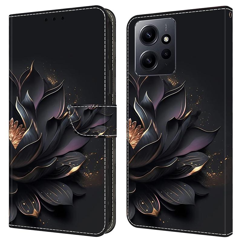 

Для Xiaomi Redmi Note 12 4G Чохол Протиударний Чохол для Телефону Шкіряний Відкидний Чохол-Гаманець Purple Lotus