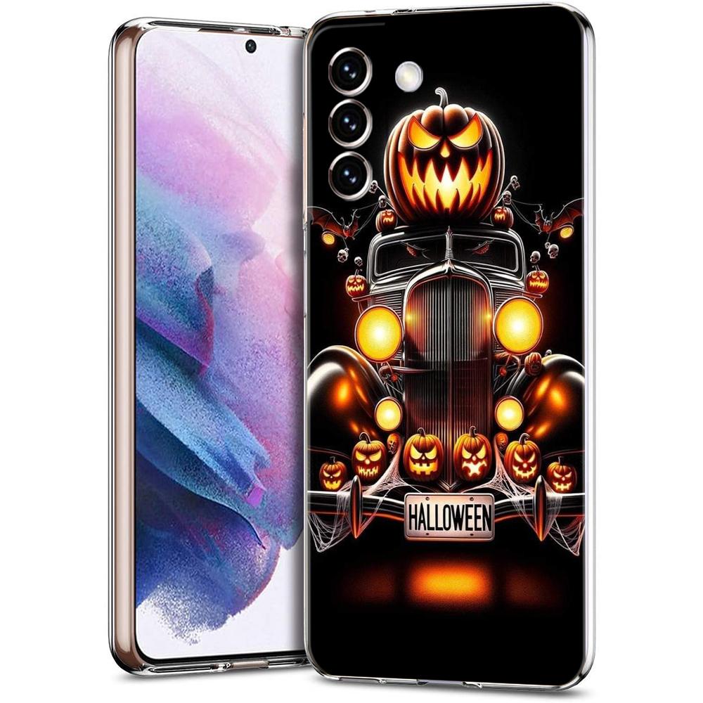 Transparente Handyhülle für Samsung Galaxy S25 S24 S23 S22 S20 S21 FE Ultra S24 S23 S10 S10E Plus Halloween-Stil Muster