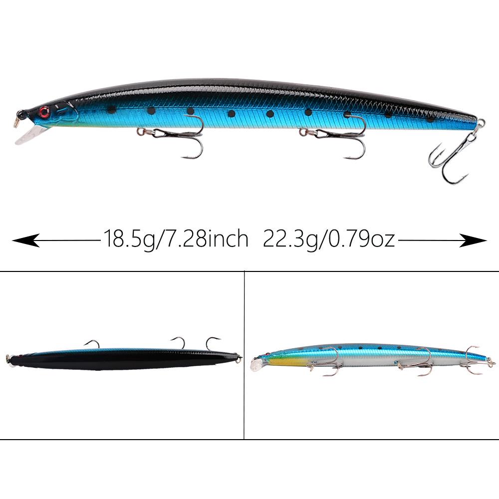 18.5cm Silver/Black Carp, Bass & Mandarin Fish Floating Minnow Popper Lure - 22.3g
