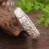 Geometrisches rundes Blume elastisches Armband, Roségold und Silber zweifarbige Spleiß Blütenblatt Legierungsarmband für Damen