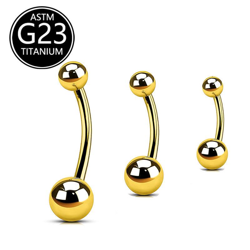 Neuer G23 Reintitan Runder Kugel Bauchnabelring ASTM-F136 für Körperpiercing Schmuck.