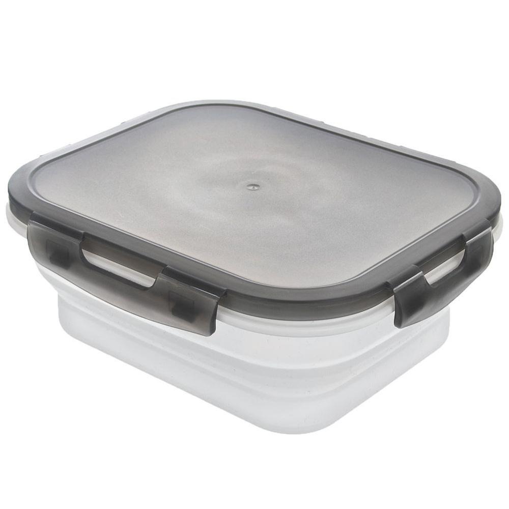 Pojemnik Silikonowy Na Żywność Składany Z Pokrywką I Uszczelką Kamper