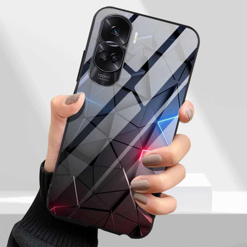 Tempered Glass Hard Cover For Honor 90 Lite 5G Case Lovely Marble Funda Coque For Honor 90 Pro Honor90 90Lite 90Pro Phone Shells