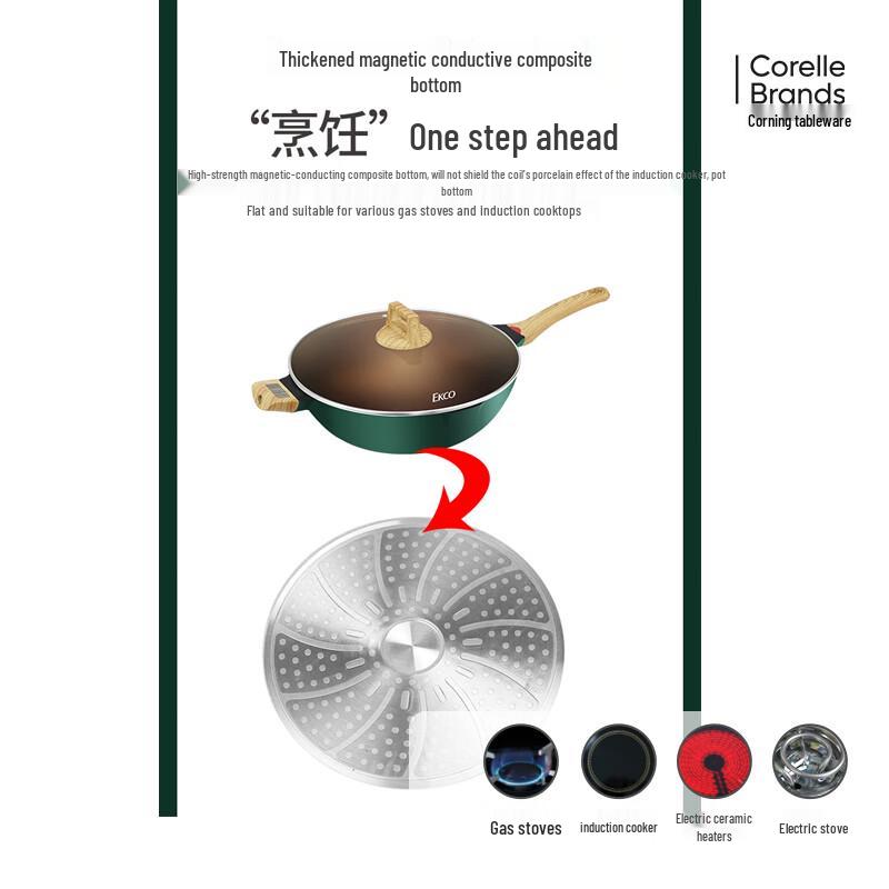 EKCO 2-Piece Cookware Set: 32CM Wok & 24CM Soup Pot