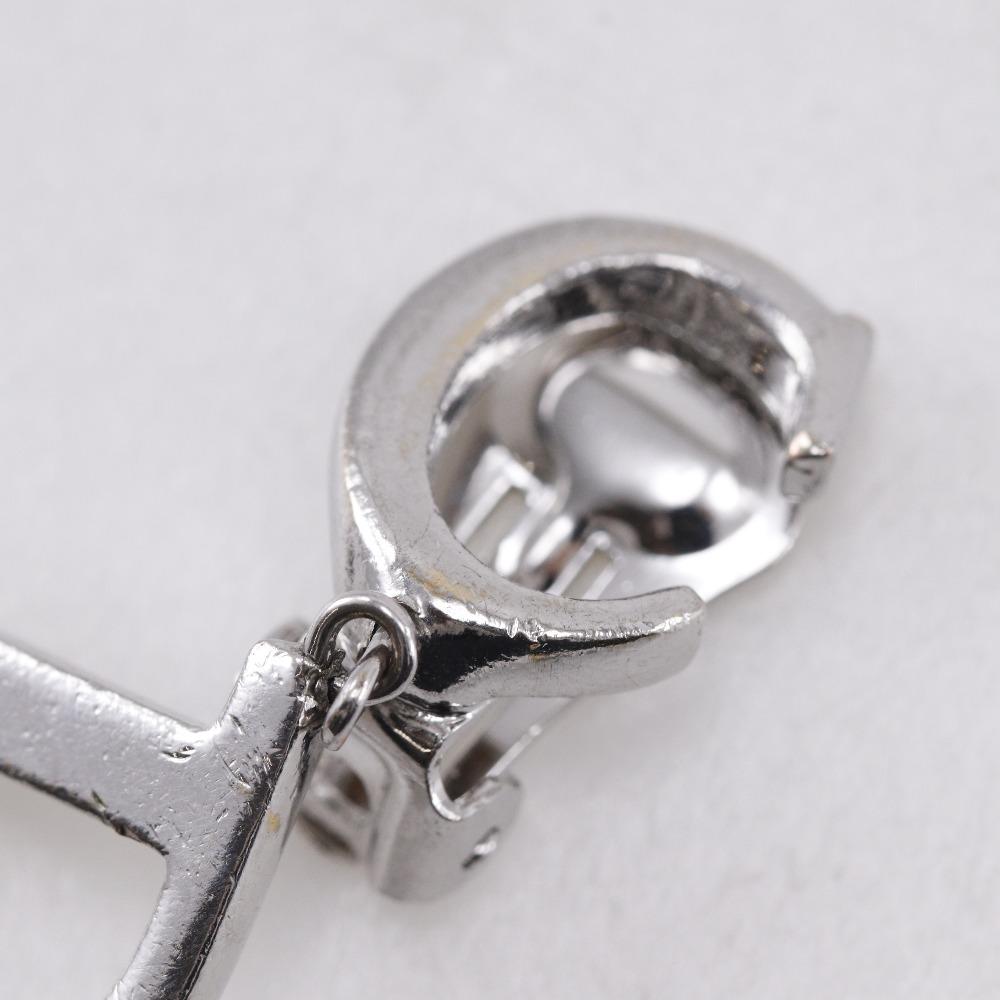 Dior CD Logo Earring Silver Metallic 5.5g Women Used