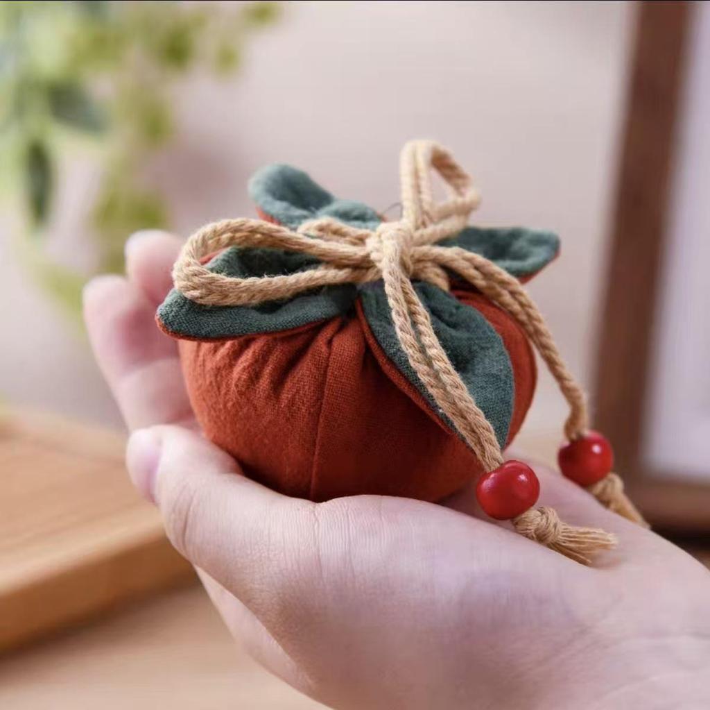 Persimmon Pendant Car Air Freshener & Lucky Ruyi Sachet – Mugwort Coin Purse & Prayer Bag for Dragon Boat Festival
