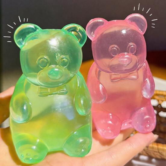 Klarer Bär Quetschspielzeug Angst Stressabbau Bärenform Stress Zuckerball Sensorisches Spielzeug Weich Dehnbar Dekompression Fidget Spielzeug