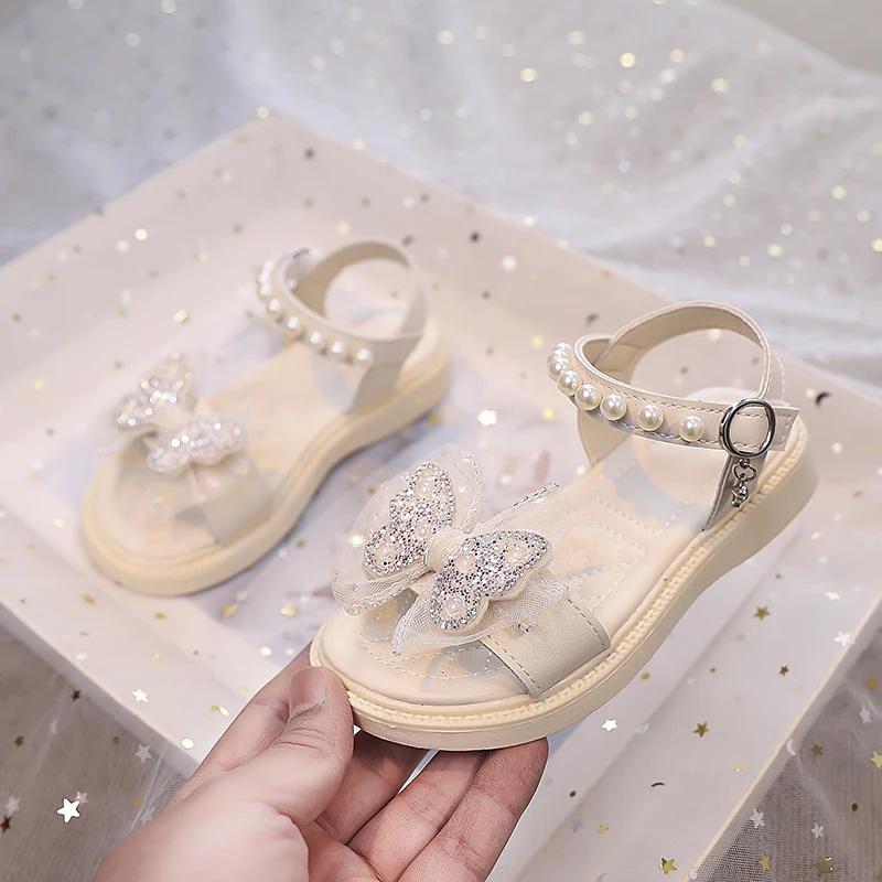 

Summer Princess Sandals for Baby Girls Cute Bear Bow Fashion Toddler Shoes Soft-soled Breathable Casual Shoes for Infant Baby 36