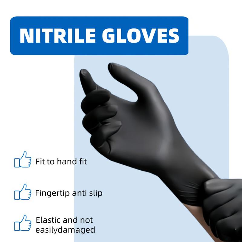 100/50pcs Latex Free Black Elastic Gloves (Box) Disposable Nitrile Gloves for Housework Cleaning Car Industry Gardening Cooking