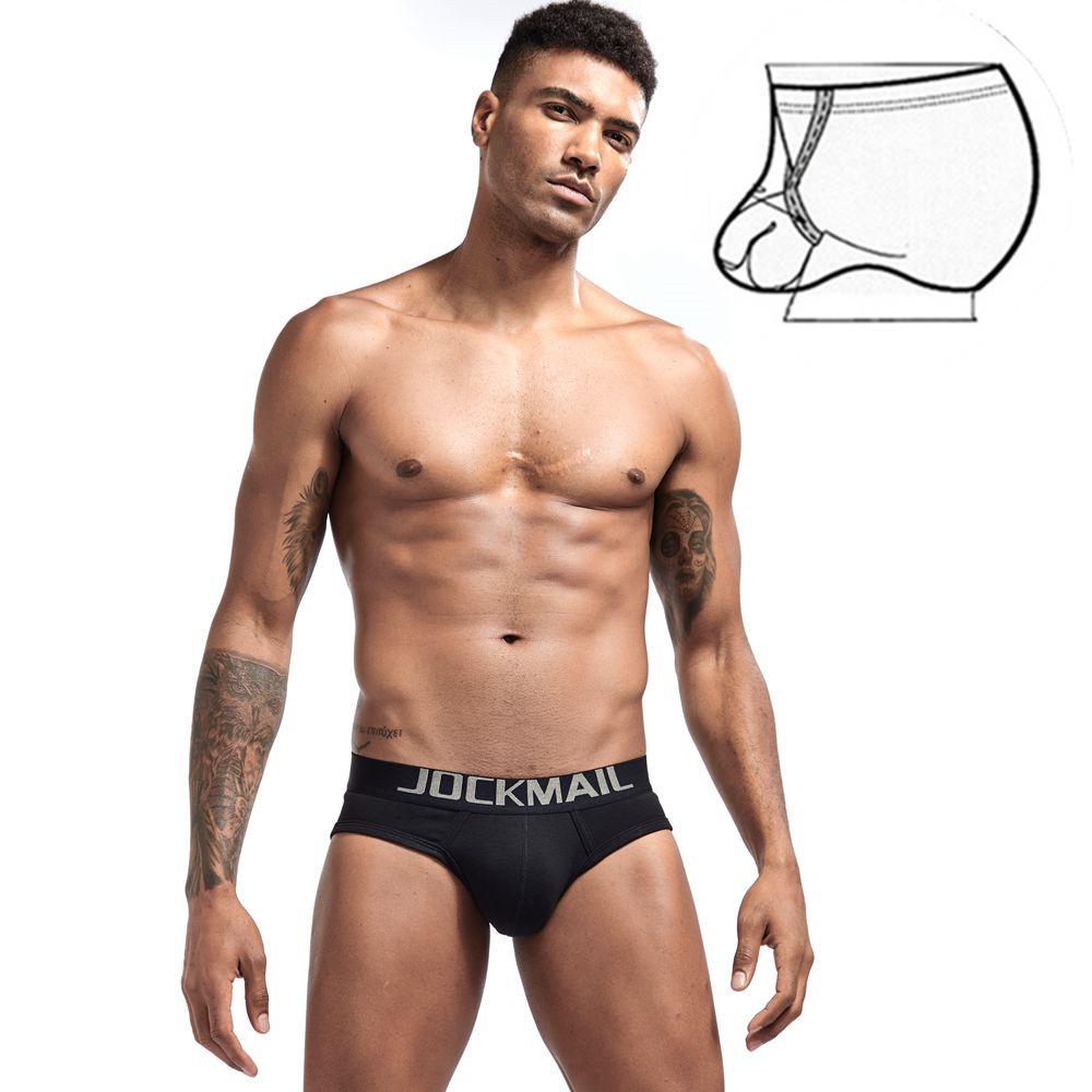 JOCKMAIL Men's Low Rise Combed Cotton Jockstrap Briefs with U-Pouch