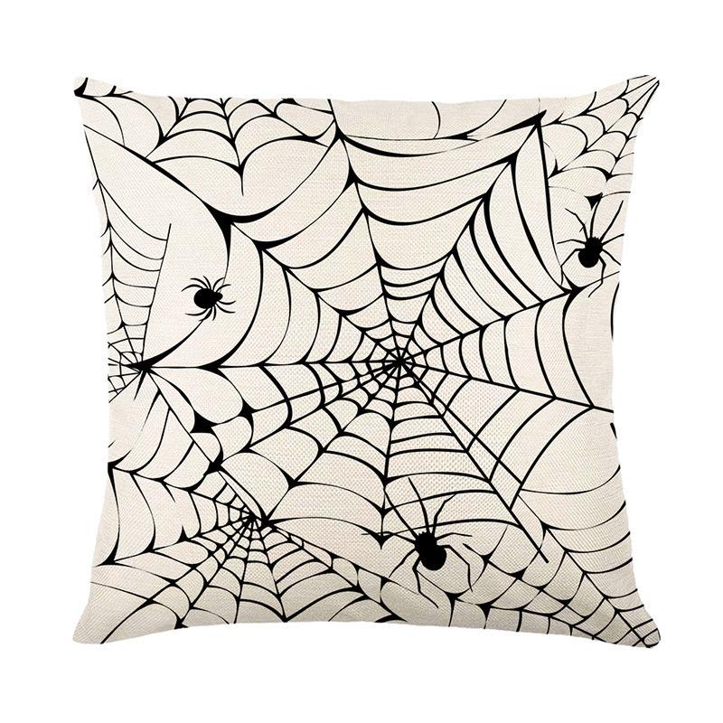 Spider Element Horror Halloween Pillowcase Comfortable Imitation Line Textured Pillowcase HAPPY HALLOWEEN