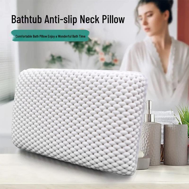 Waterproof PVC Foam Bath Pillow with Suction Cups for Home & Hotel Spa