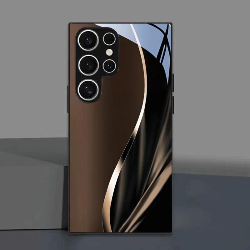 

Стеклянный чехол для телефона с коричневым узором, подходит для Samsung Galaxy S26 S25 S24 S23 S22 S20 FE/Ultra/Plus, противоударная задняя крышка Galaxy S26