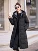 Women's Mid-Length Hooded Down Jacket - Loose, Thick, Trendy Winter Coat