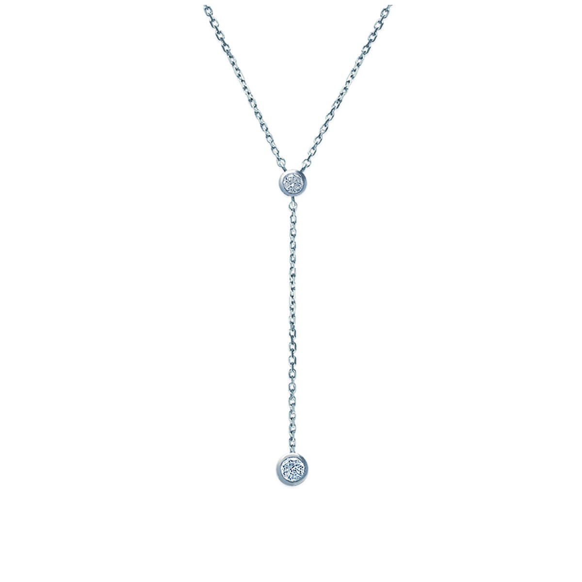 

Les Trésors De Lily [C6339] - Collier Argent Lucioles Blanc argenté (rhodié) - 63x6 mm