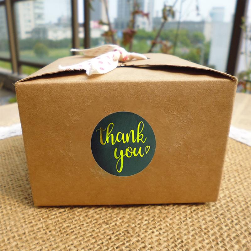 500Pcs/Roll Thank You Sticker Thank You Sealing Tape Self-adhesive Wedding Decor Labels Baking Cake Stickers Circular Gifts Bags
