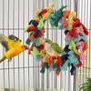 Bunter Baumwollseil-Aufhängring für Vögel, Papageien-Pflege-, Grooming-, Knabber-, Kletter-, Beißspielzeug für Graupapageien, Kakadus, Sittiche