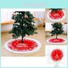 Elegant Red Letter Tree Skirt With White Border Snowflakes Perfect For Christmas Decorations