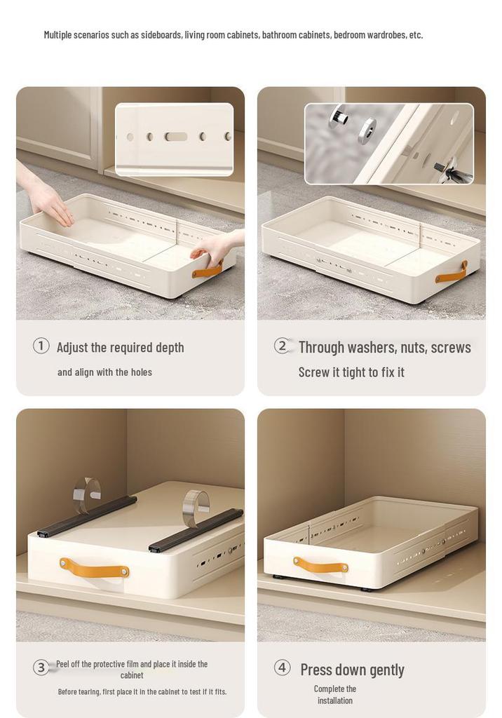 Under-Sink Pull-Out Kitchen Storage Rack and Spice Organizer