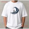 Surfing Wave T Shirt Japanese Woodcut Art Style Surfer Vintage Graphic Soft Unisex Comfortable